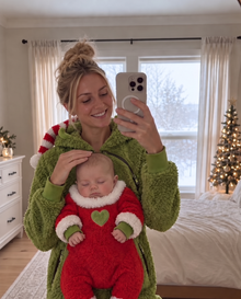 Mirror selfie with sleeping baby